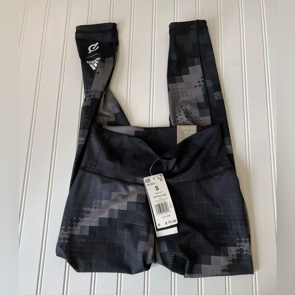 Adidas Peloton Believe High-Waisted Leggings Women's Small HE2031 Black Gray NEW